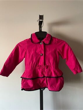 London Fog Ruffle Toddler Girls Coat Jacket Fleece Lined Bow Detail 3T